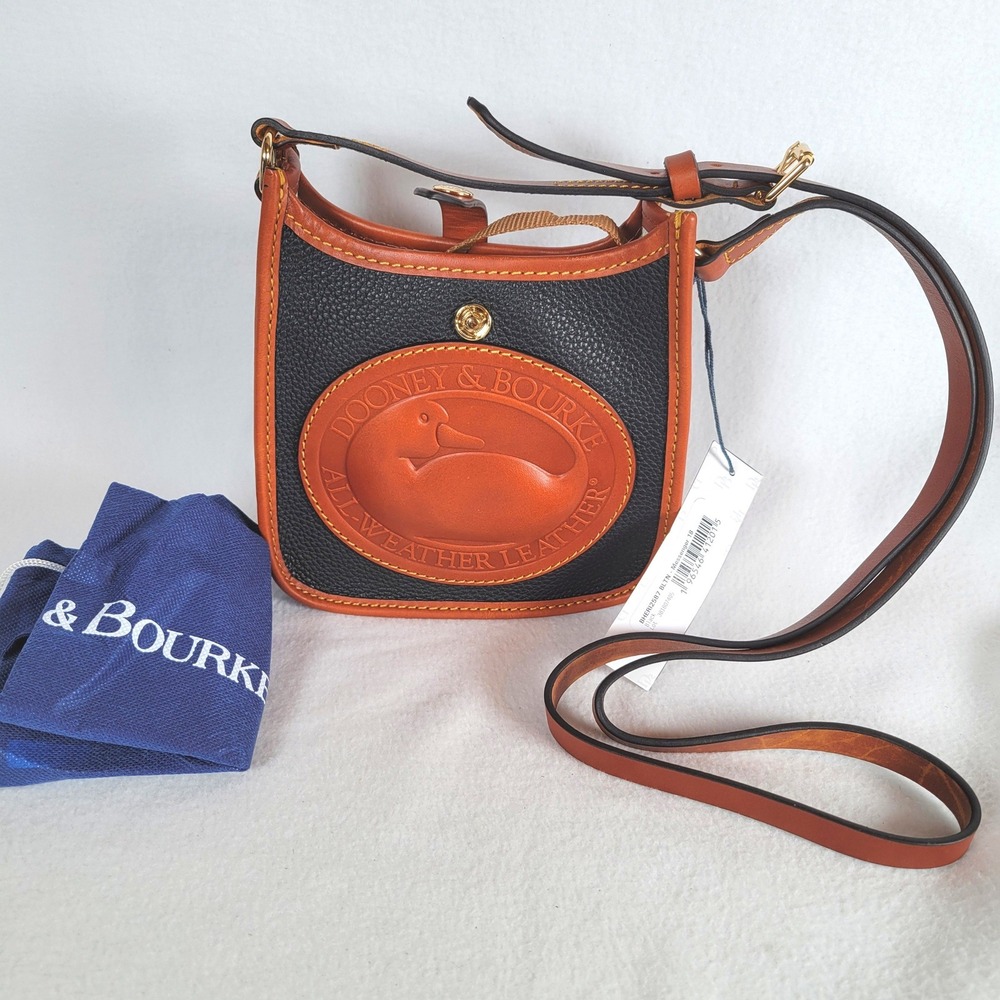 Dooney & Bourke Women Heritage Big Duck Logo Pebble Leather Bag Black